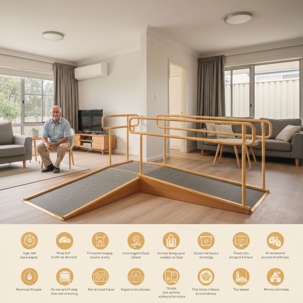 Accessible home with safety modifications and grab rails